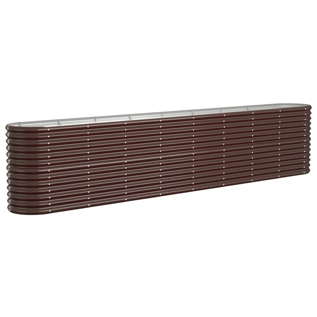 Vidaxl plantenbak 332x40x68 cm gegalvaniseerd staal bruin
