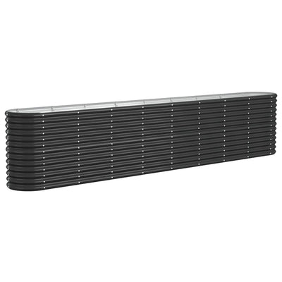 Vidaxl plantenbak 332x40x68 cm gegalvaniseerd staal antracietkleurig