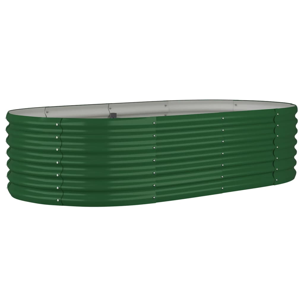 Scatola di pianificazione Vidaxl 152x80x36 cm in polvere verdi in acciaio rivestito