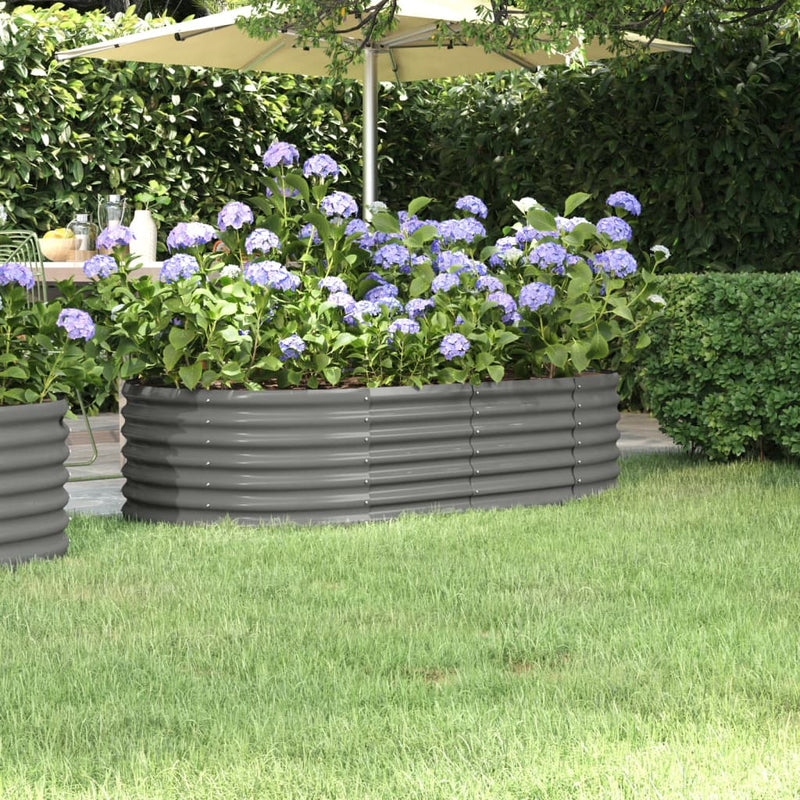 Scatola di pianificazione Vidaxl 152x80x36 cm in polvere grigio rivestito