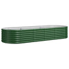 Scatola di pianificazione Vidaxl 224x80x36 cm in polvere verdi in acciaio rivestito