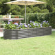 Vidaxl plantenbak 224x80x36 cm gegalvaniseerd staal grijs
