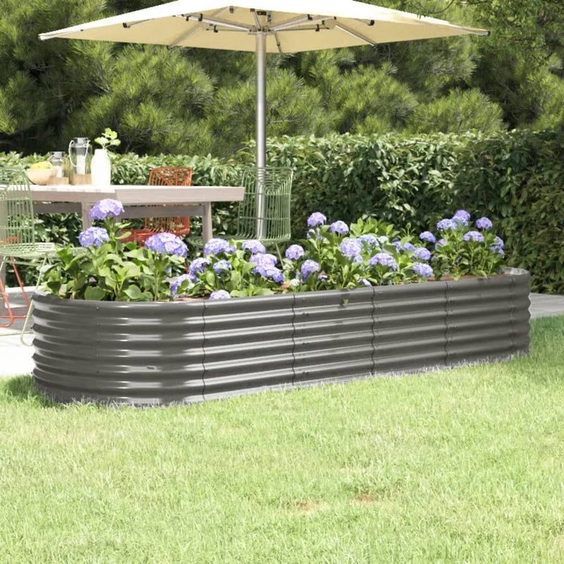Scatola di pianificazione Vidaxl 224x80x36 cm in polvere grigio rivestito