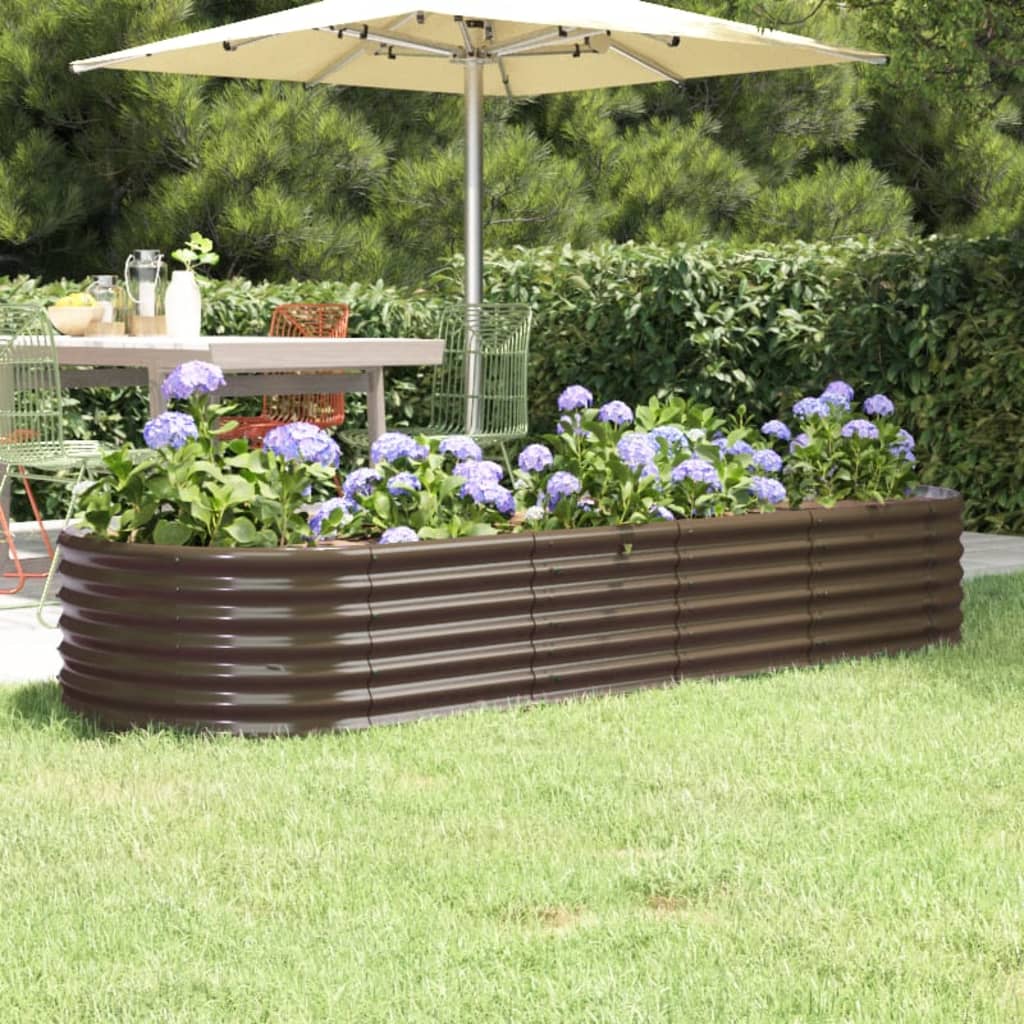 Casella di pianificazione Vidaxl 224x80x36 cm in polvere ricoperta di marrone ricoperto