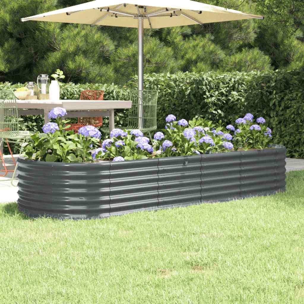 Vidaxl plantenbak 224x80x36 cm gegalvaniseerd staal antracietkleurig