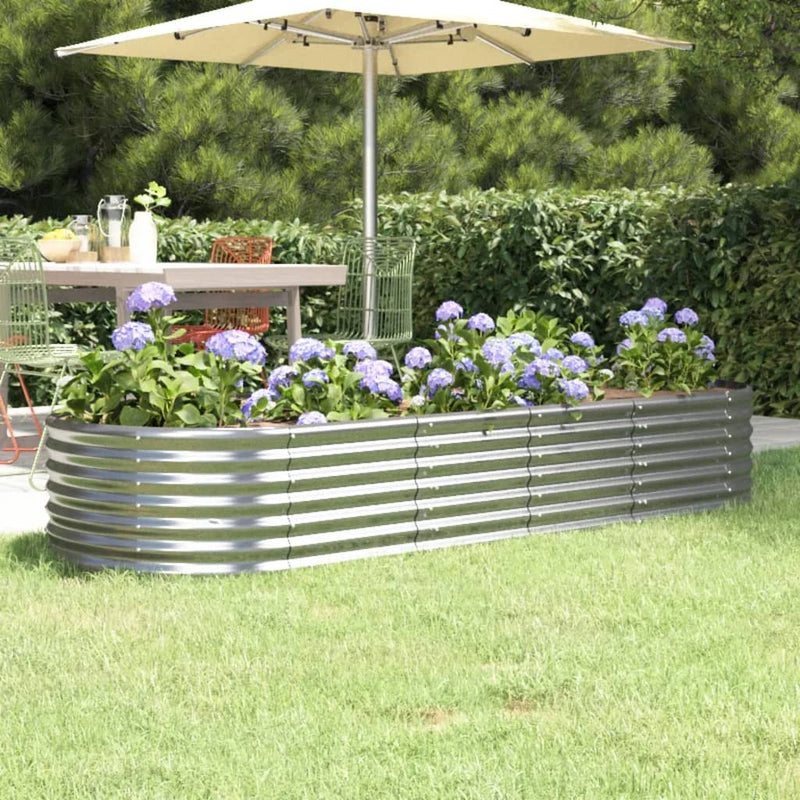 Scatola di pianificazione Vidaxl 224x80x36 cm in polvere colorata in acciaio rivestito