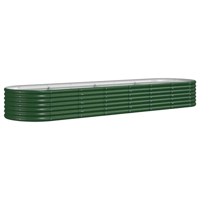 Scatola di pianificazione Vidaxl 296x80x36 cm in polvere verdi acciaio rivestito