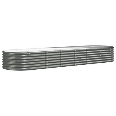 Scatola di pianificazione Vidaxl 296x80x36 cm in polvere grigio in acciaio rivestito
