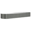 Scatola di pianificazione Vidaxl 296x80x36 cm in polvere grigio in acciaio rivestito
