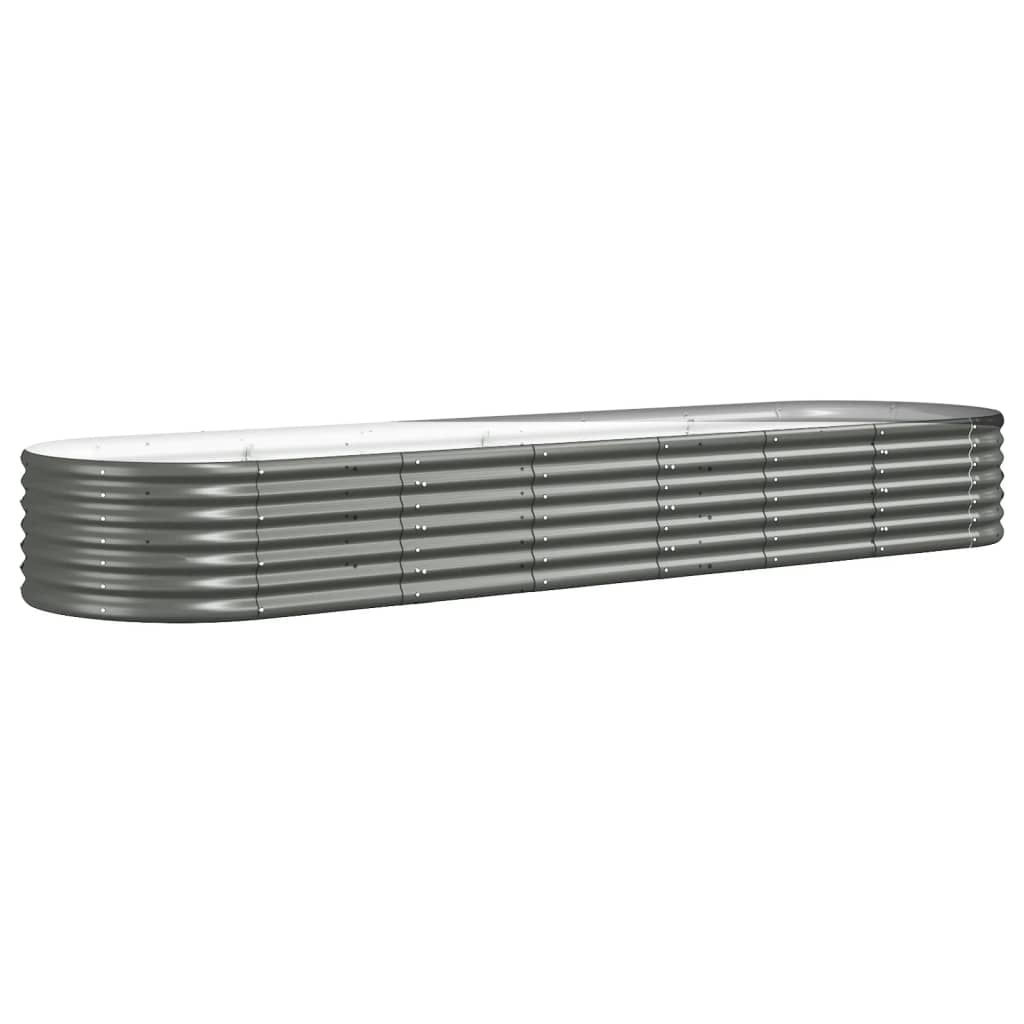Vidaxl plantenbak 296x80x36 cm gegalvaniseerd staal grijs