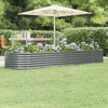 Scatola di pianificazione Vidaxl 296x80x36 cm in polvere grigio in acciaio rivestito