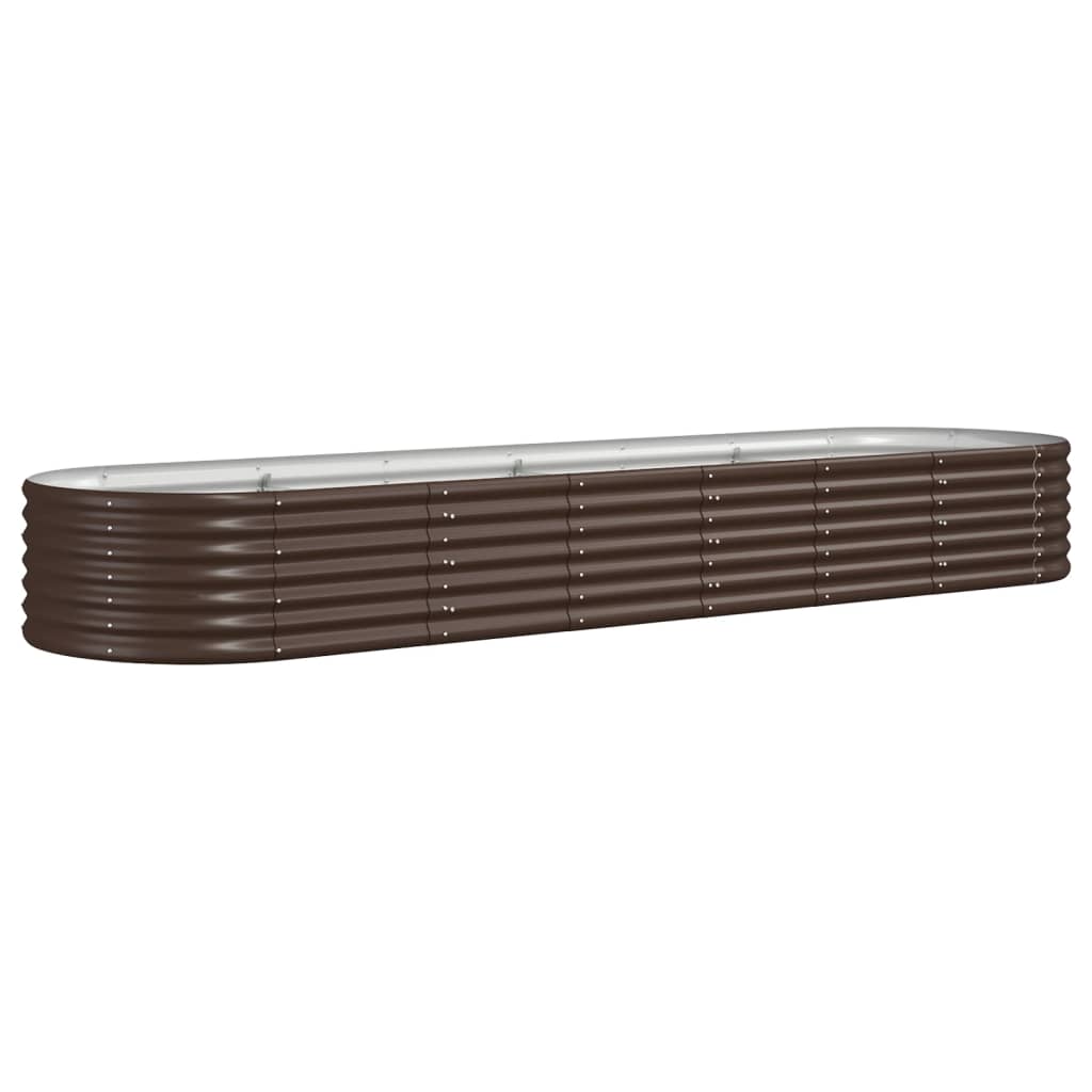 Vidaxl Planning Box 296x80x36 cm en polvo -acero acero marrón
