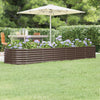 Scatola di pianificazione Vidaxl 296x80x36 cm in polvere con bordo rivestito in acciaio