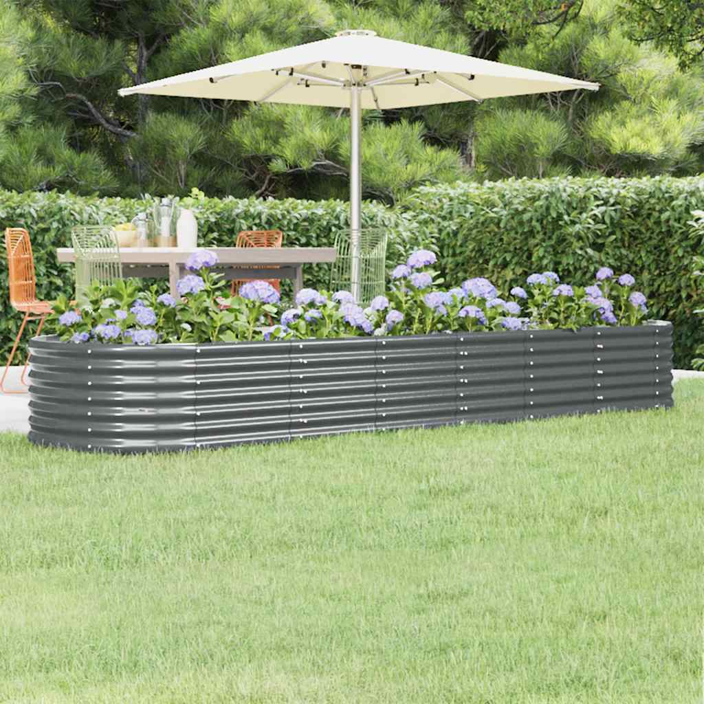 Vidaxl Planning Box 296x80x36 cm en polvo -acero recubierto de antracita