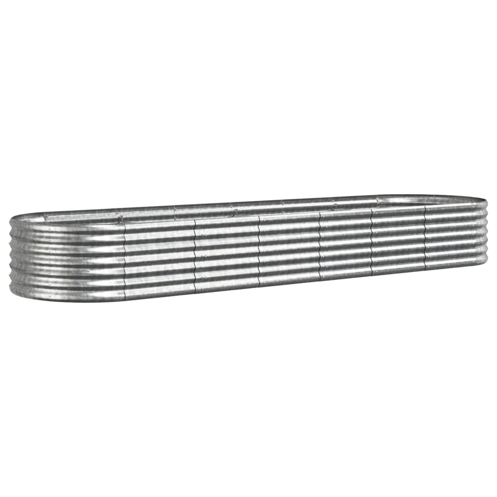 Vidaxl Planning Box 296x80x36 cm en polvo -acero cubierto de plata de color