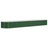 Vidaxl Planning Box 368x80x36 cm in polvere verdi in acciaio rivestito