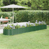 Vidaxl Planning Box 368x80x36 cm in polvere verdi in acciaio rivestito