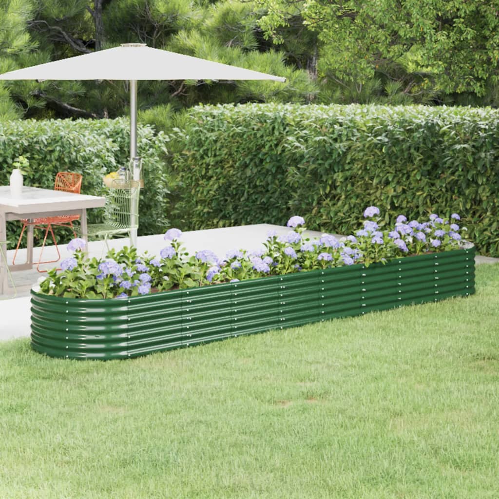 Vidaxl plantenbak 368x80x36 cm gegalvaniseerd staal groen
