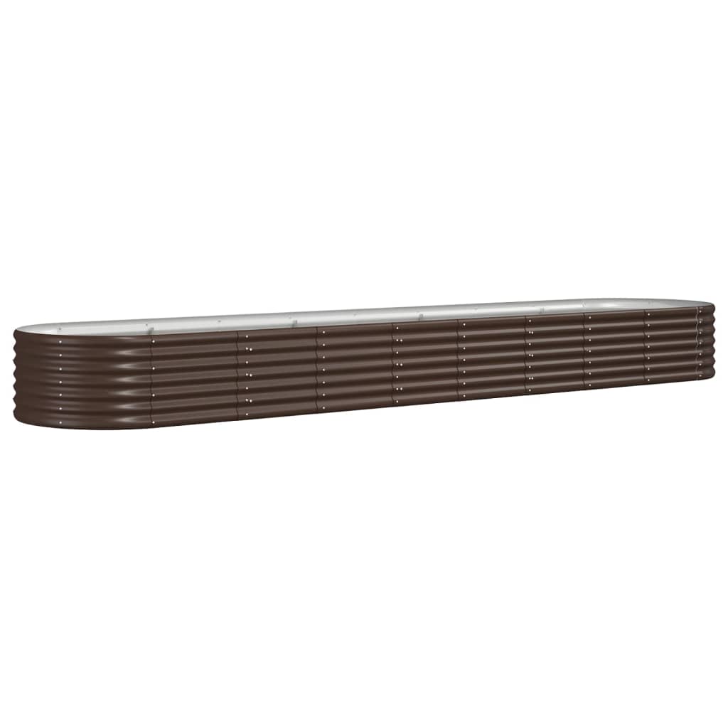 Casella di pianificazione Vidaxl 368x80x36 cm in polvere ricoperta di marrone rivestito
