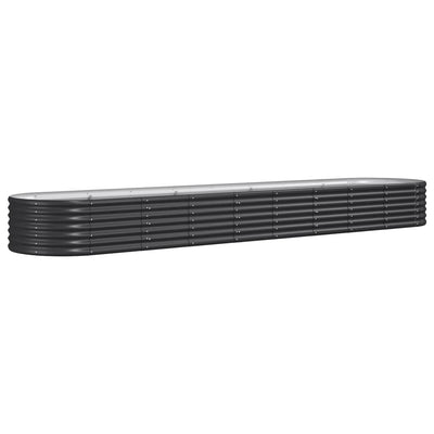 Vidaxl Planning Box 368x80x36 cm in polvere con antracite in acciaio rivestito
