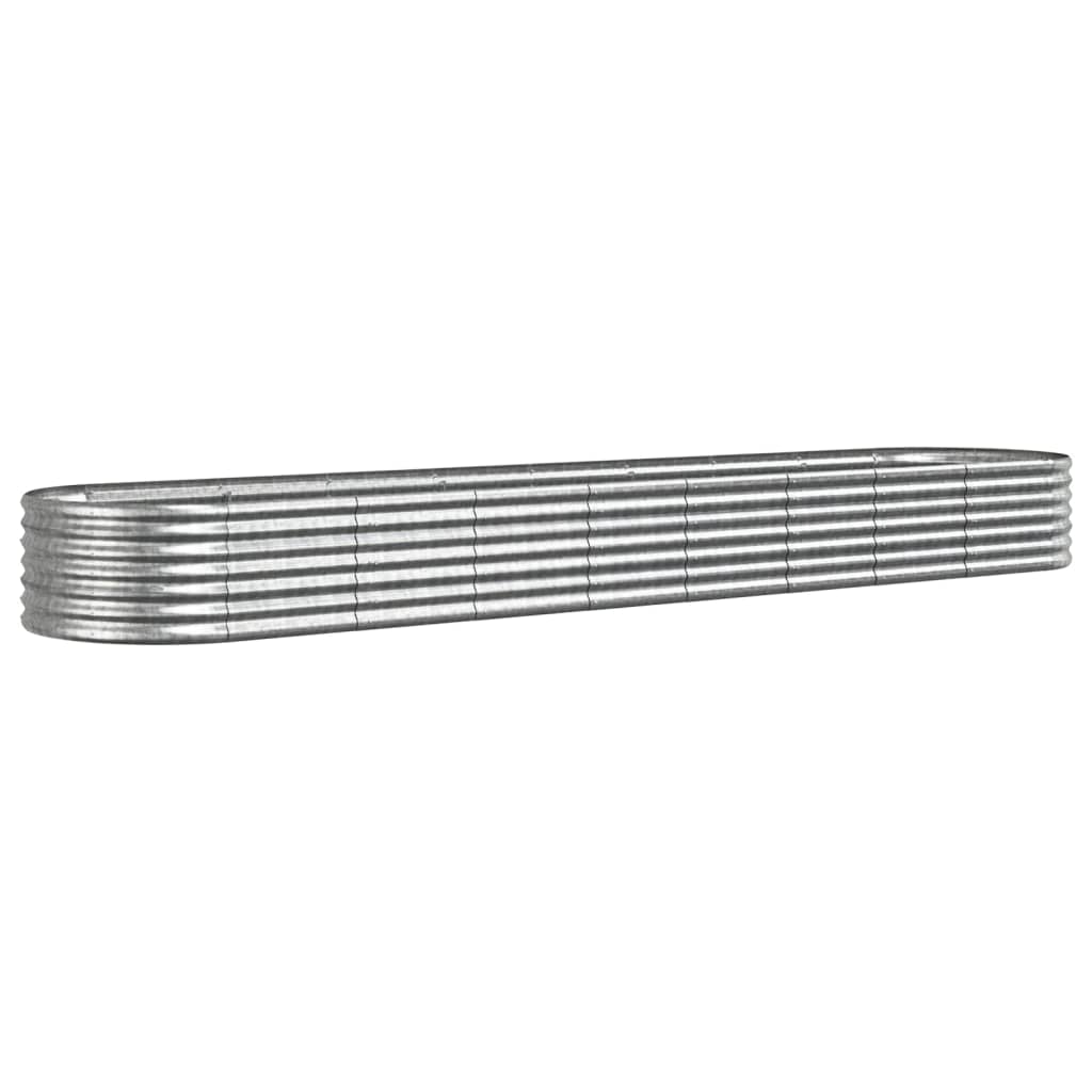 Vidaxl plantenbak 368x80x36 cm gegalvaniseerd staal zilverkleurig