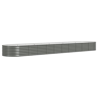 Casella di pianificazione Vidaxl 440x80x36 cm in polvere grigio in acciaio rivestito