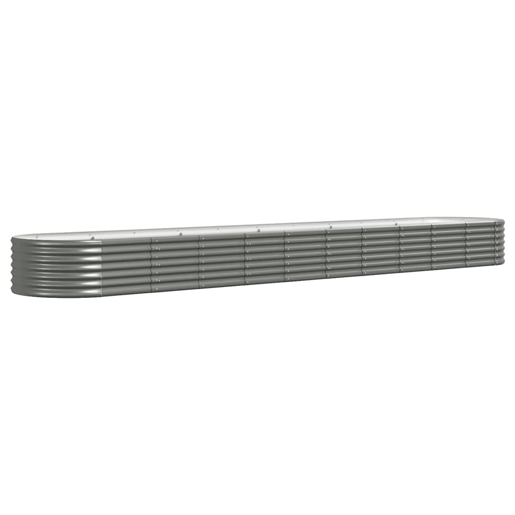 Casella di pianificazione Vidaxl 440x80x36 cm in polvere grigio in acciaio rivestito