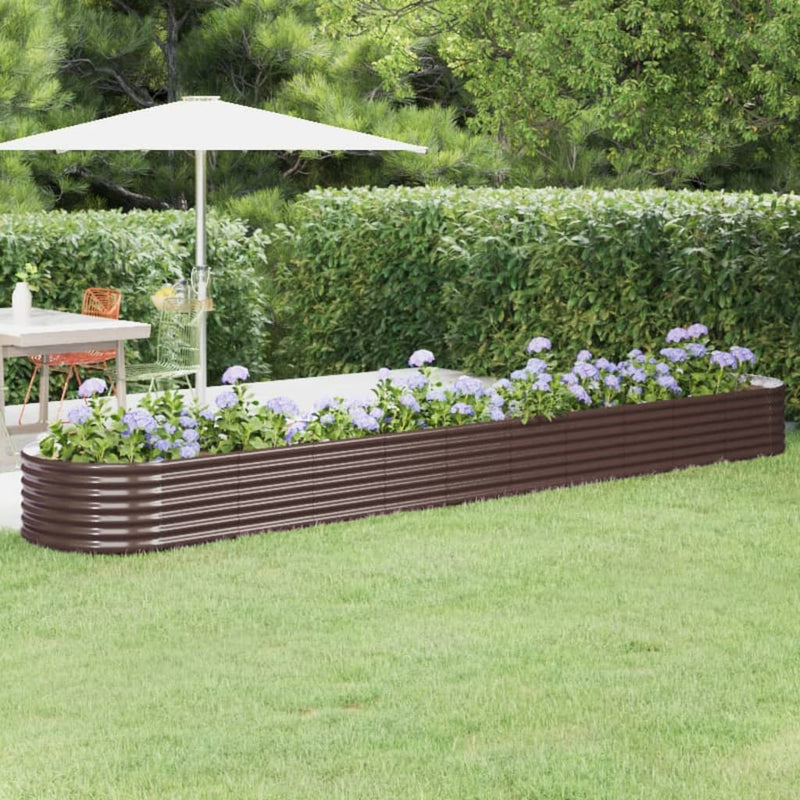 Casella di pianificazione Vidaxl 440x80x36 cm in polvere in acciaio rivestito
