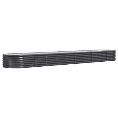 Casella di pianificazione Vidaxl 440x80x36 cm in polvere antracite in acciaio rivestito