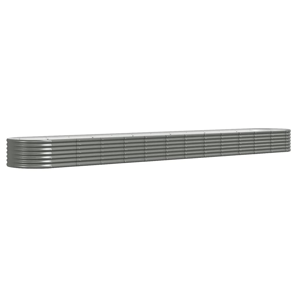 Vidaxl plantenbak 512x80x36 cm gegalvaniseerd staal grijs