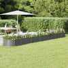Scatola di pianificazione Vidaxl 512x80x36 cm in polvere grigio in acciaio rivestito