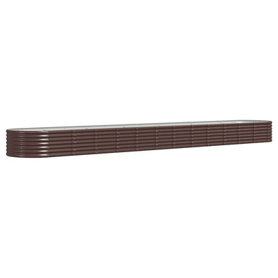 Casella di pianificazione Vidaxl 512x80x36 cm in polvere con bordo rivestito in acciaio