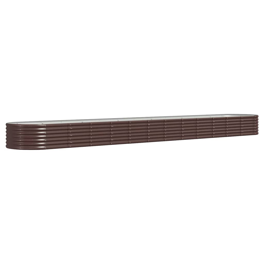Vidaxl plantenbak 512x80x36 cm gegalvaniseerd staal bruin