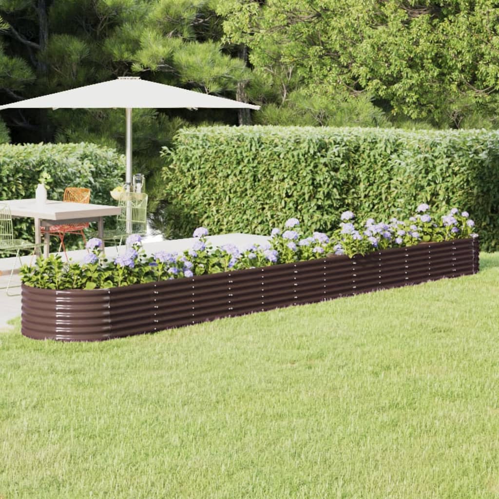 Vidaxl plantenbak 512x80x36 cm gegalvaniseerd staal bruin