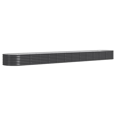 Casella di pianificazione Vidaxl 512x80x36 cm in polvere con antracite in acciaio rivestito