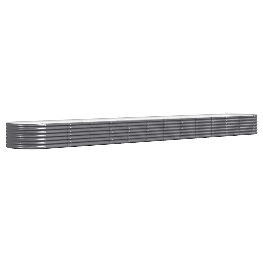 Casella di pianificazione Vidaxl 512x80x36 cm in polvere con antracite in acciaio rivestito