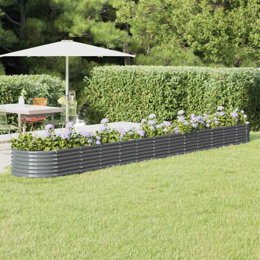 Vidaxl plantenbak 512x80x36 cm gegalvaniseerd staal antracietkleurig