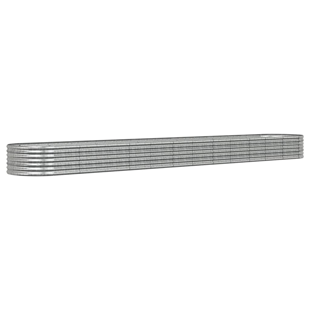 Vidaxl Sembradora 512x80x36 cm Polvo de acero cubierto de plata de color plateado