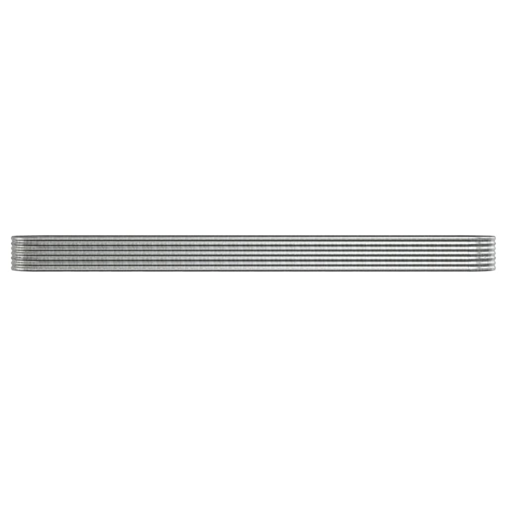 Vidaxl Sembradora 512x80x36 cm Polvo de acero cubierto de plata de color plateado