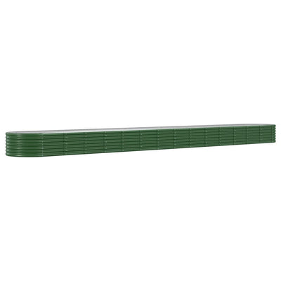 Casella di pianificazione Vidaxl 620x80x36 cm in polvere verdi in acciaio rivestito