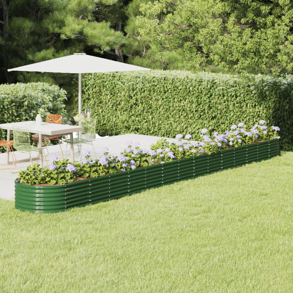 Vidaxl plantenbak 620x80x36 cm gegalvaniseerd staal groen