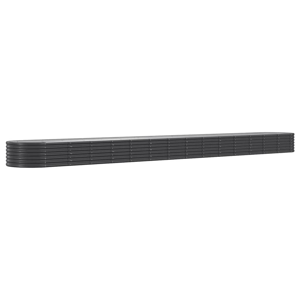 Casella di pianificazione Vidaxl 620x80x36 cm in polvere ricoperta antracite -colorata