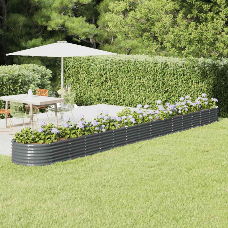 Casella di pianificazione Vidaxl 620x80x36 cm in polvere ricoperta antracite -colorata