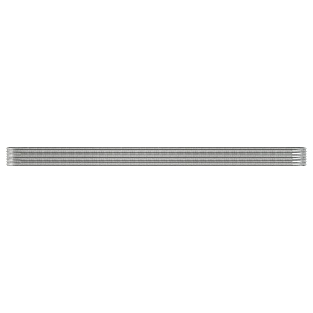 Vidaxl Planning Box 620x80x36 cm en polvo -acero cubierto de plata de color