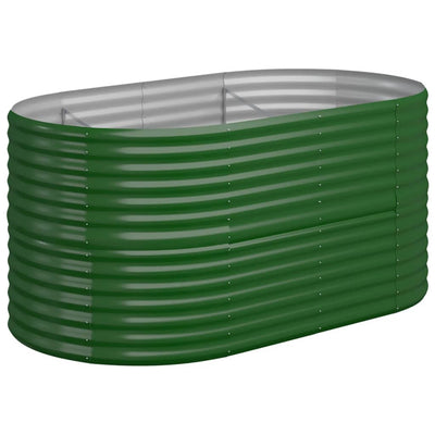Scatola di pianificazione Vidaxl 152x80x68 cm in polvere verdi in acciaio rivestito