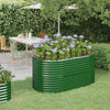 Scatola di pianificazione Vidaxl 152x80x68 cm in polvere verdi in acciaio rivestito