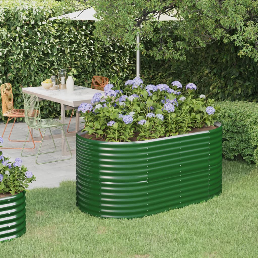 Vidaxl plantenbak 152x80x68 cm gegalvaniseerd staal groen