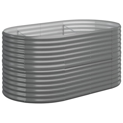 Scatola di pianificazione Vidaxl 152x80x68 cm in polvere grigio in acciaio rivestito