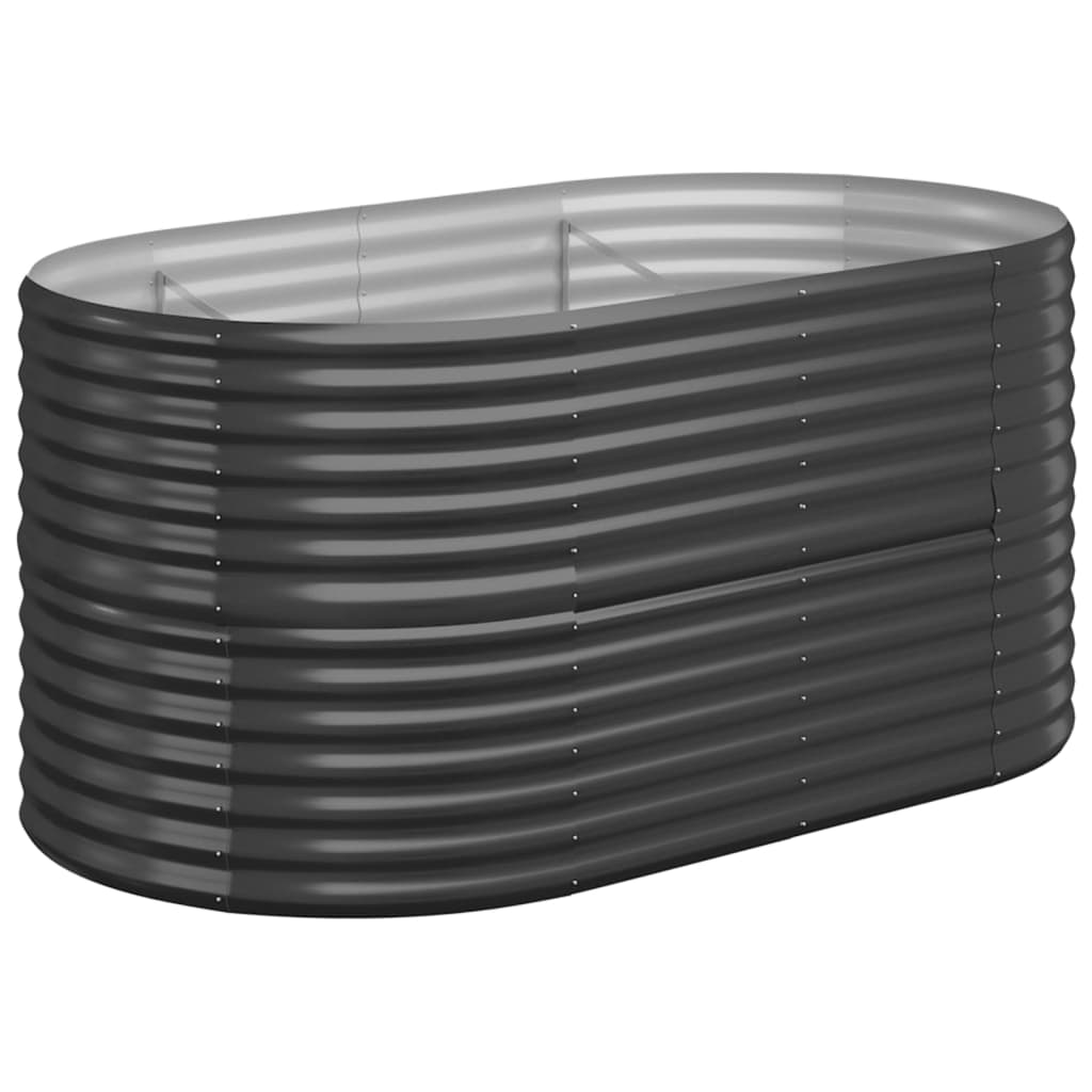 Scatola di pianificazione Vidaxl 152x80x68 cm in polvere antracite in acciaio rivestito