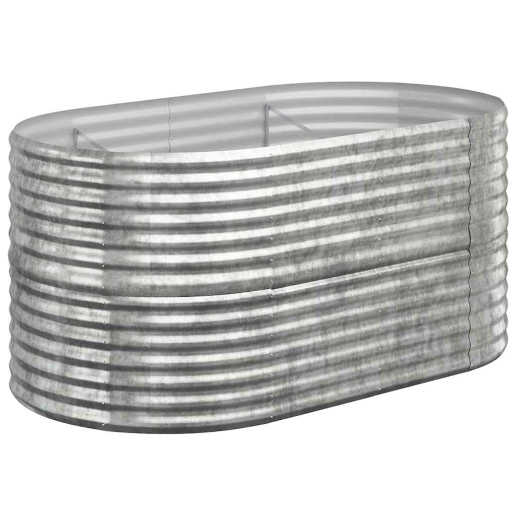 Vidaxl plantenbak 152x80x68 cm gegalvaniseerd staal zilverkleurig